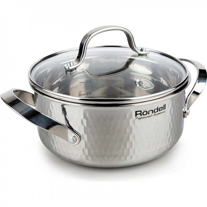 Кастрюля с крышкой RONDELL RAINDROPS 24 см, 4,7 л RDS-829 Кастрюля с крышкой RONDELL RAINDROPS 24 см, 4,7 л RDS-829
