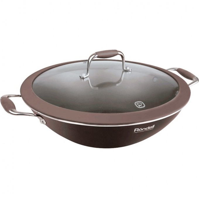Вок с крышкой RONDELL MOCACCINO PROFESSIONAL 32 см, 4,5 л RDA-932 Вок с крышкой RONDELL MOCACCINO PROFESSIONAL 32 см, 4,5 л RDA-932